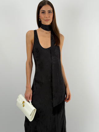 Abito Lungo Jacquard Nero Lumina