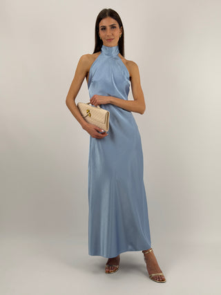 Abito Lungo Halter Azzurro