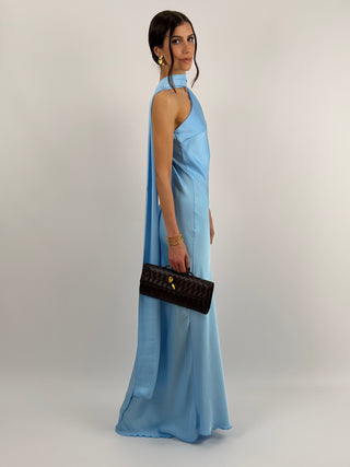 Abito Lungo Monospalla Azzurro