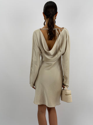 Abito Corto Satin Beige