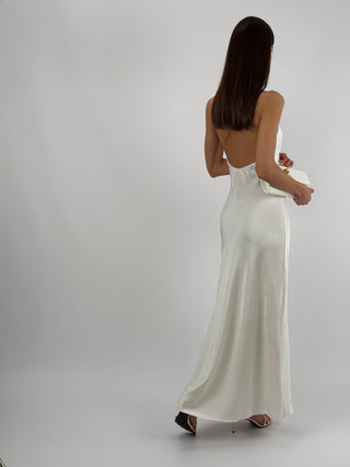 Abito Lungo Halter Bianco