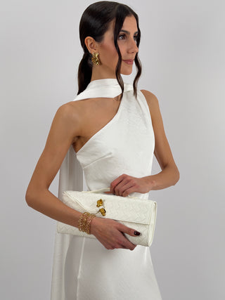 Abito Lungo Monospalla Bianco