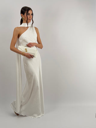 Abito Lungo Monospalla Bianco