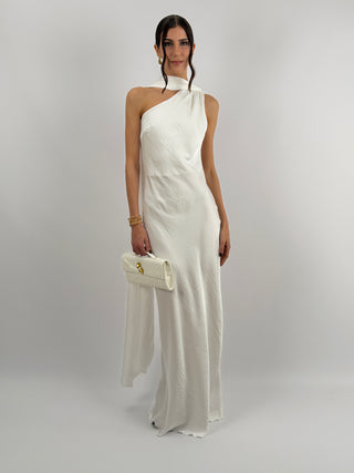 Abito Lungo Monospalla Bianco