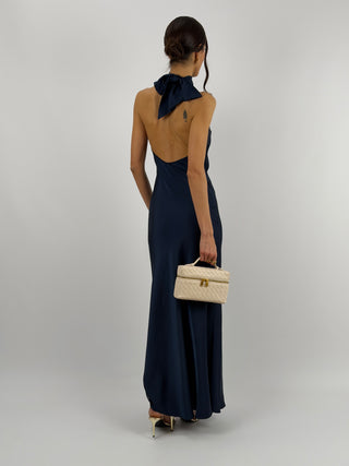 Abito Lungo Halter Blu