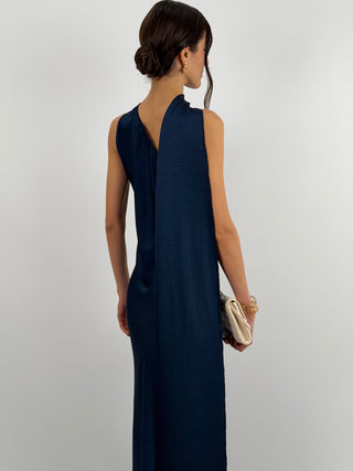 Abito Lungo Monospalla Blu