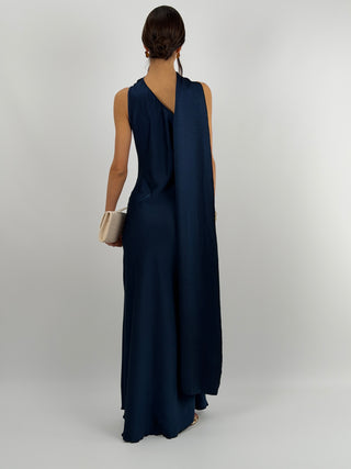 Abito Lungo Monospalla Blu
