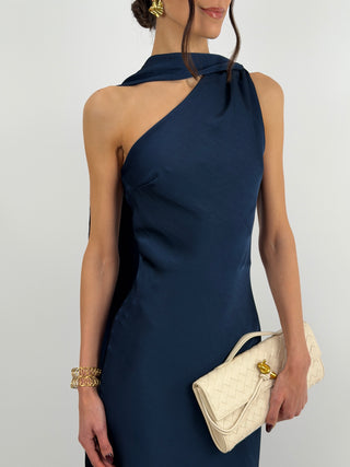 Abito Lungo Monospalla Blu