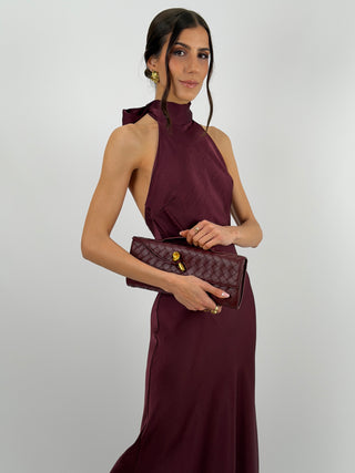 Abito Lungo Halter Burgundy