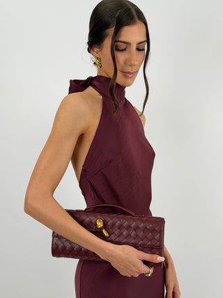 Abito Lungo Halter Burgundy