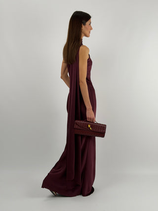 Abito Lungo Monospalla Burgundy