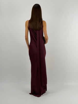 Abito Lungo Monospalla Burgundy