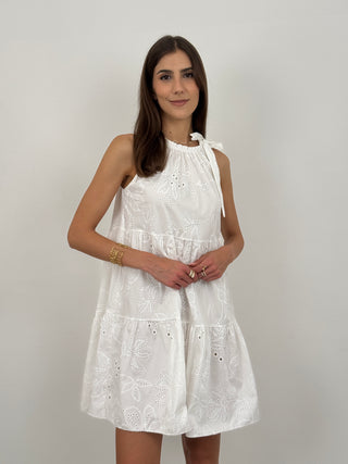 Abito Corto in Sangallo Gentle Bianco
