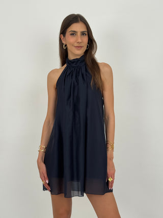 Abito Corto Halter Blu