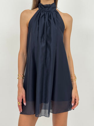 Abito Corto Halter Blu