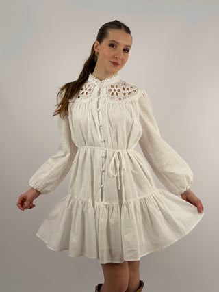 Abito Corto Chemisier Bianco