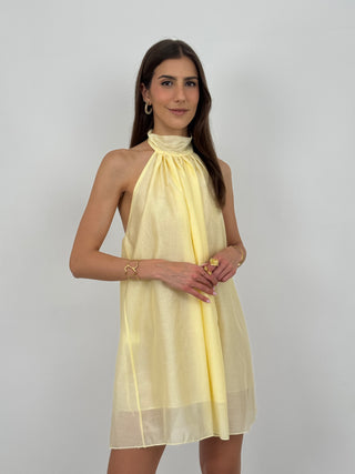 Abito Corto Halter Giallo