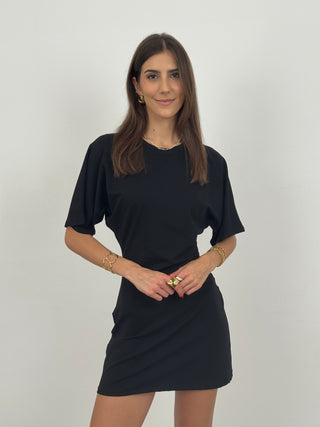 Abito Corto in Jersey Nero