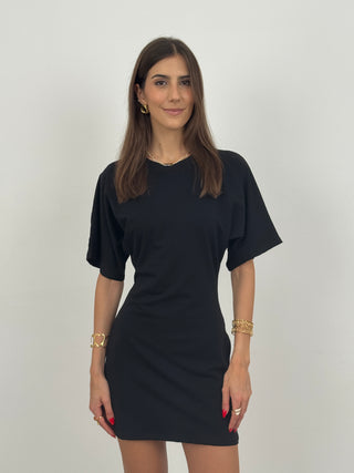 Abito Corto in Jersey Nero