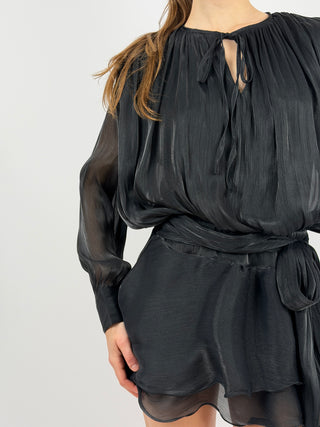 Abito Corto in Raso Nero