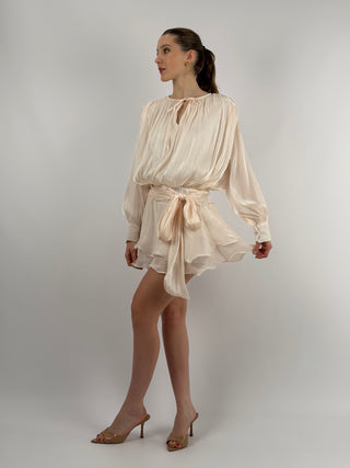 Abito Corto in Raso Rosa