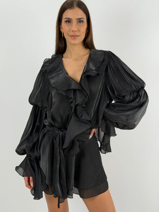 Abito con Volant Nero