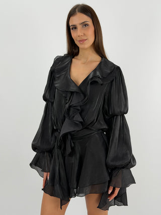 Abito con Volant Nero