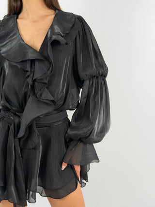 Abito con Volant Nero