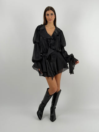 Abito con Volant Nero