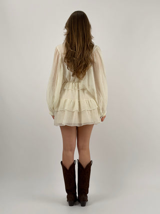 Abito Corto con Balze Panna