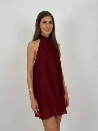 Abito Corto Halter Wine
