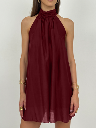 Abito Corto Halter Wine