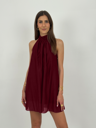 Abito Corto Halter Wine
