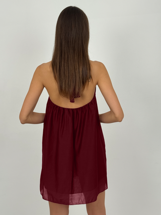 Abito Corto Halter Wine