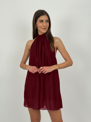 Abito Corto Halter Wine