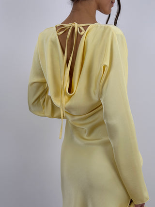 Abito Corto Satin Giallo