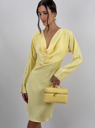 Abito Corto Satin Giallo