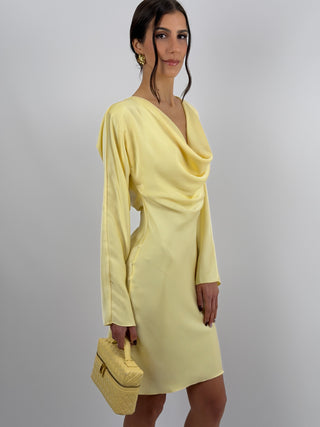 Abito Corto Satin Giallo