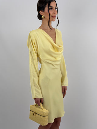 Abito Corto Satin Giallo