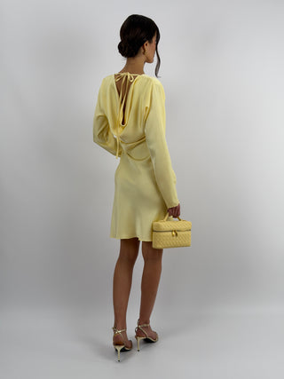 Abito Corto Satin Giallo