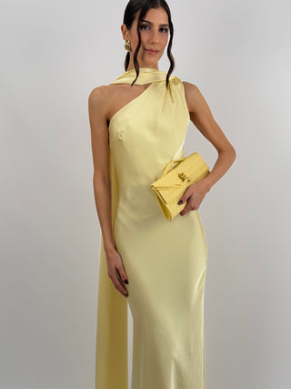 Abito Lungo Monospalla Giallo
