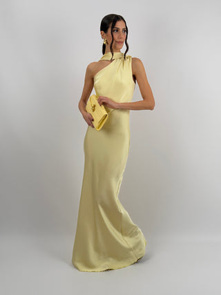 Abito Lungo Monospalla Giallo