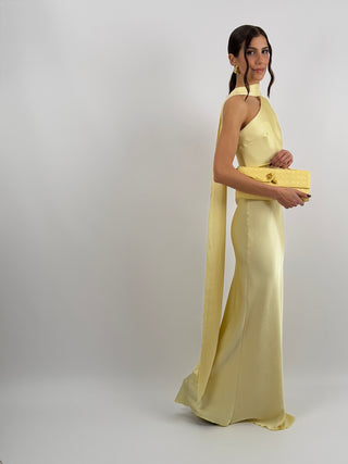 Abito Lungo Monospalla Giallo