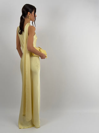Abito Lungo Monospalla Giallo
