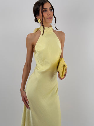 Abito Lungo Halter Giallo