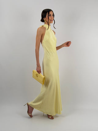 Abito Lungo Halter Giallo