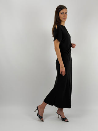Abito Lungo Lumina con Arricciatura Nero