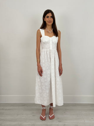 Abito Lungo in Sangallo Naxos Bianco