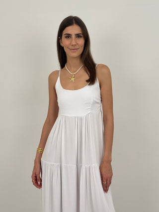 Abito Lungo a Balze Mi Amor Bianco