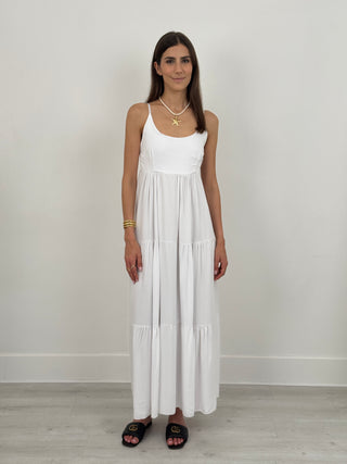 Abito Lungo a Balze Mi Amor Bianco